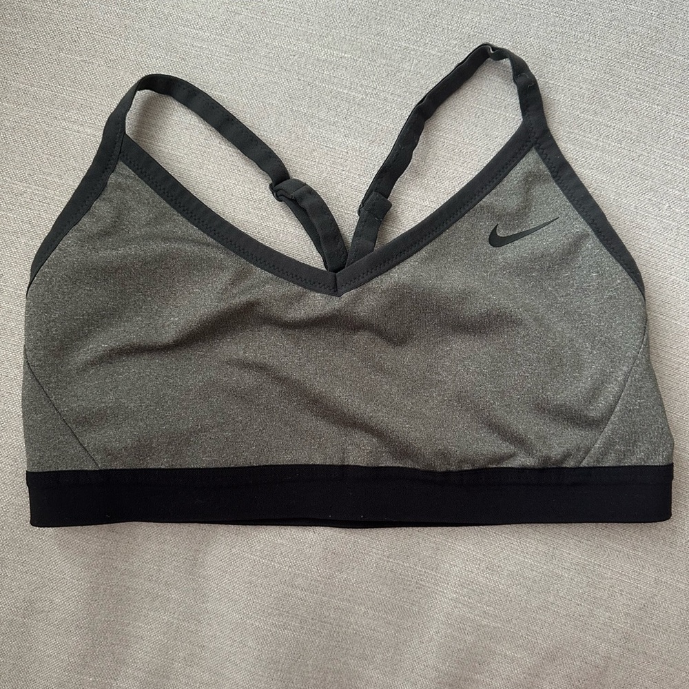 Nike Women's Black and Gray Sports Bra